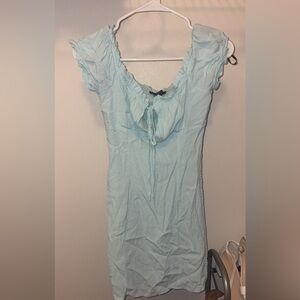 Light Blue Ruffled Women's Dress